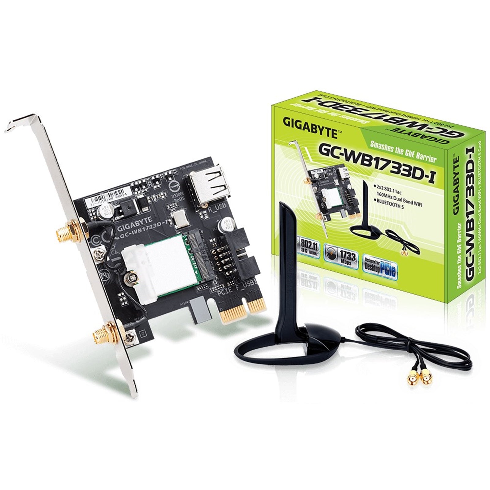 Gigabyte GC-WB1733D-I WiFi Card - Intel 9260 AC1750 Bluetooth 5.0 Gigabyte GC-WB1733D-I WiFi Card - Intel 9260 AC1750 Bluetooth 5.0